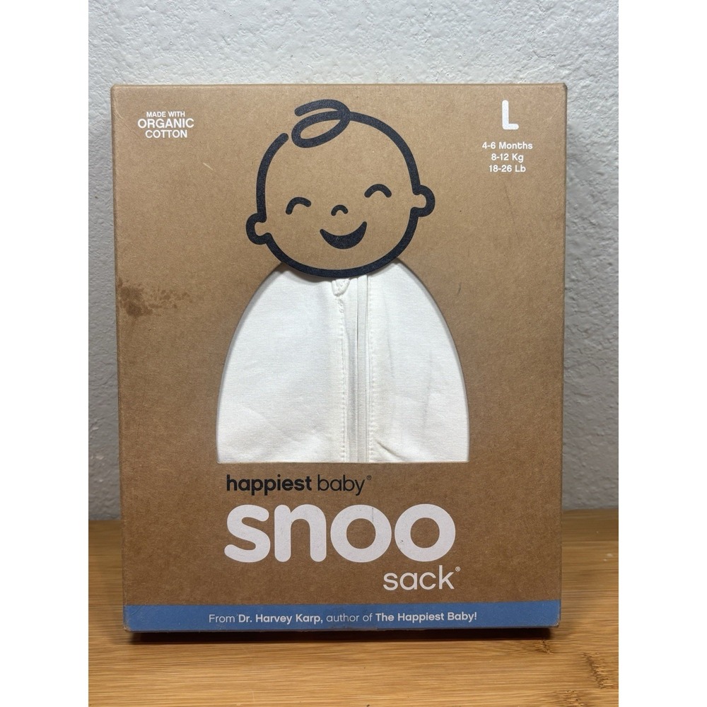 SNOO Sleep Sack Swaddle Happiest Baby Size Large 4-6 Months.  White New